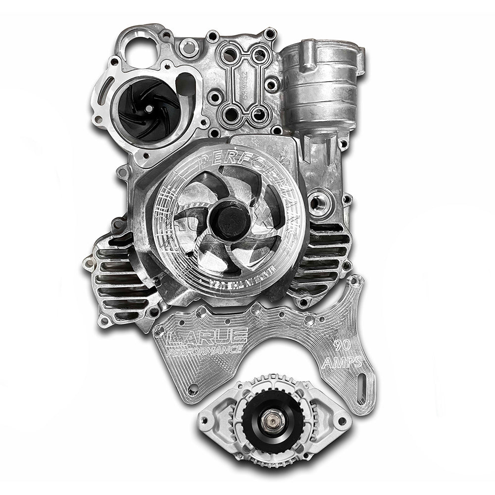Can-Am X3 Maverick alternator kit LaRue Performance. Fix low voltage issues. Power all off-road UTV SXS accessories; lights, light bars, sound stereo systems, electronics etc. rated at 195 amps puts out 150 amps at idle. Made in the USA. Reliable connection. Bolt on billet kit. stator battery