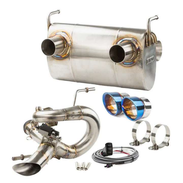 RPM Kawasaki H2 3/4 Exhaust – 2.5" Mid Pipe + Chambered Muffler | Straight or E-Valve Option