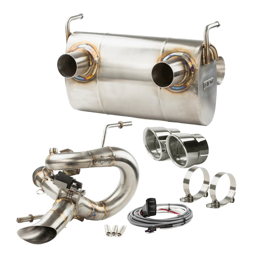 RPM Kawasaki H2 3/4 Exhaust – 2.5" Mid Pipe + Chambered Muffler | Straight or E-Valve Option