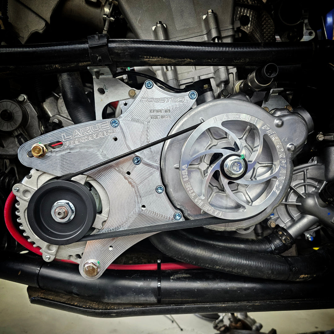 Polaris RZR RS1 Turbo S XPT Turbo R alternator kit LaRue Performance. Power all off-road UTV SXS accessories; lights, sound stereo systems, electronics etc. Rated at 195amps, 150amps at idle. Made in the USA. Reliable connection. Bolt on billet kit. Stator Battery