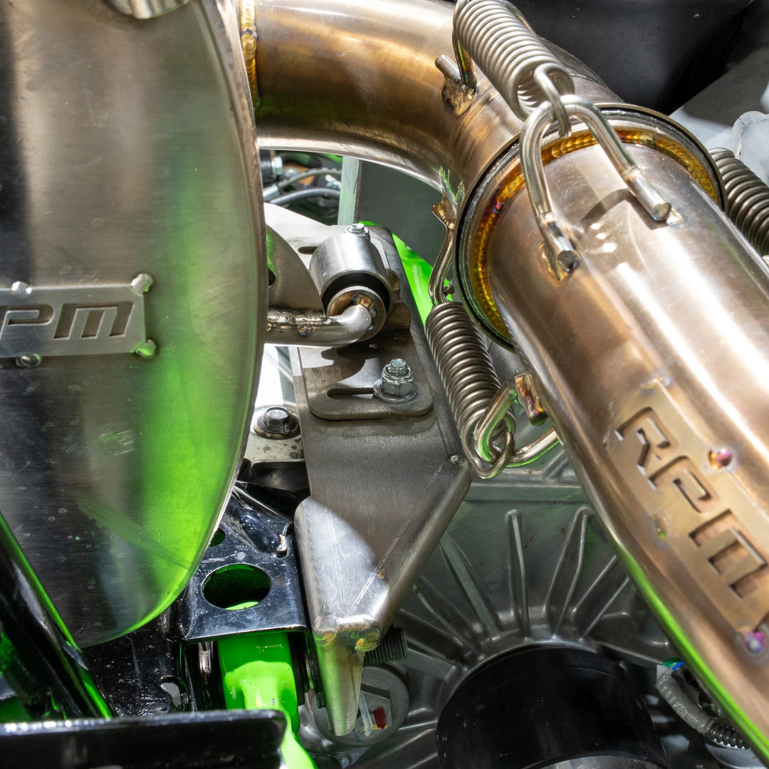 RPM Kawasaki H2 3/4 Exhaust – 2.5" Mid Pipe + Chambered Muffler | Straight or E-Valve Option