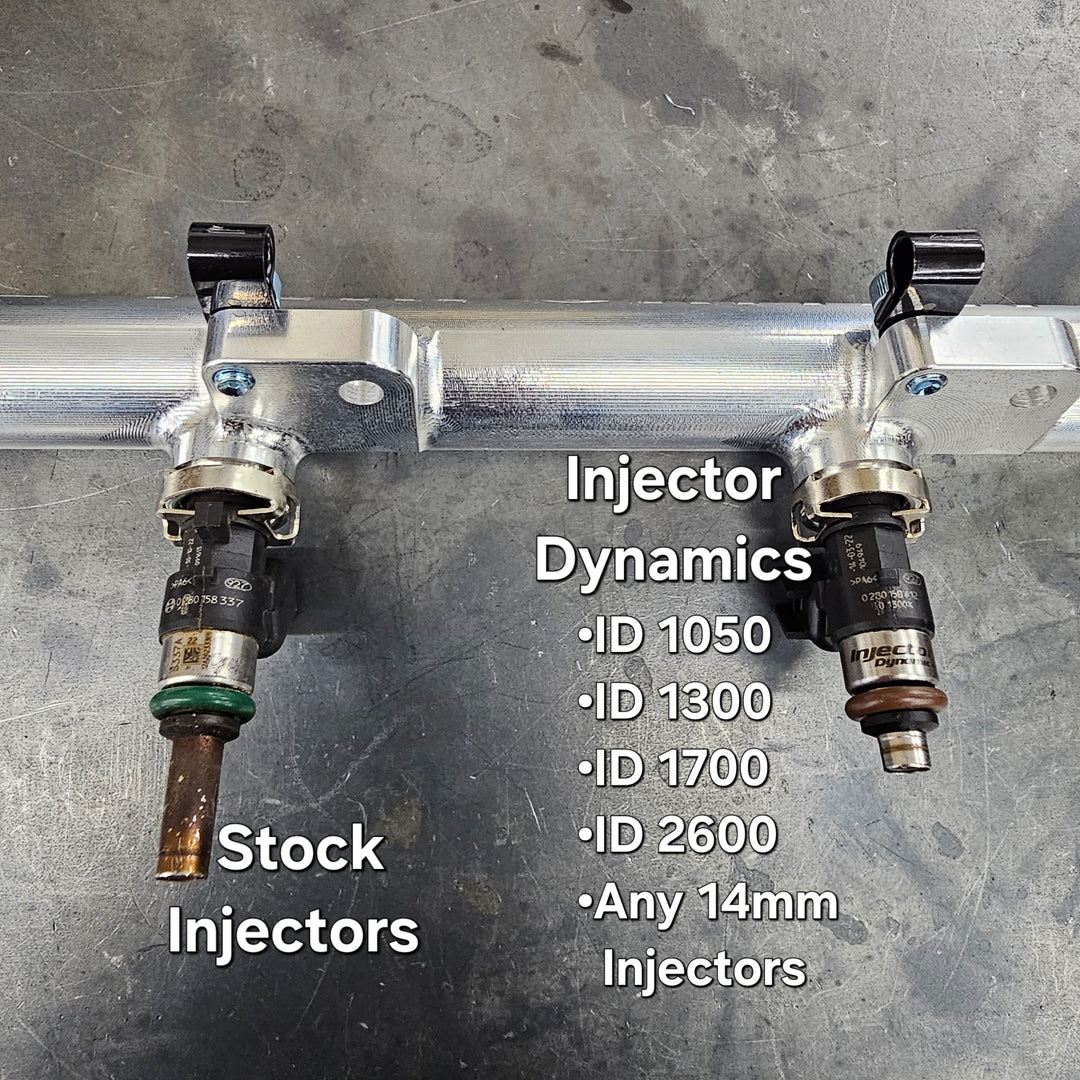 LaRue Performance Polaris RZR Pro R Billet Fuel Rail with stock injectors and Injector Dynamics