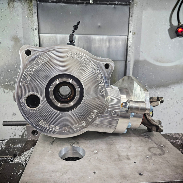 LaRue Performance Yamaha YXZ 1000R Billet Rear Differential driveshaft included, works with stock axels. Our pinion gear ratio is 3.55 or 3.73 while OEM ratio is 3.66 CAD designed & CNC machined in-house Made in the USA Our billet rear differential will handle the beating from big turbo kits, racing, or just driving hard.