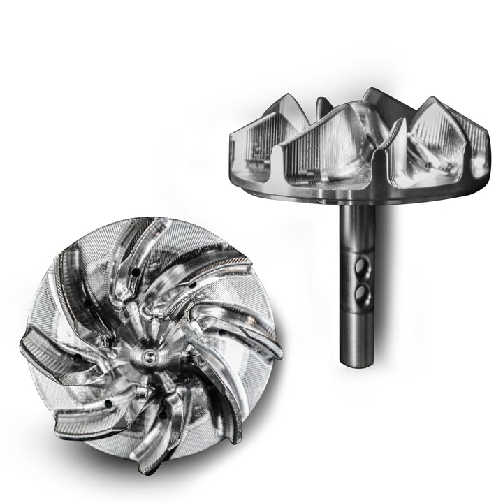 Textron Wildcat XX Yamaha YXZ water pump impeller 6061 Billet Aluminum CNC Machined Water Pump Impeller Precision Ground 416 Stainless Steel Impeller Shaft Threaded Shaft To Drive Water Pump Impeller - No Pin To Break Like OEM Impeller Used By Robby Gordon Race Team - LaRue Performance