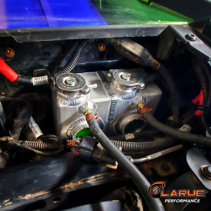 Polaris RZR XPT LaRue Performance coolant tank. Prevent overheating.