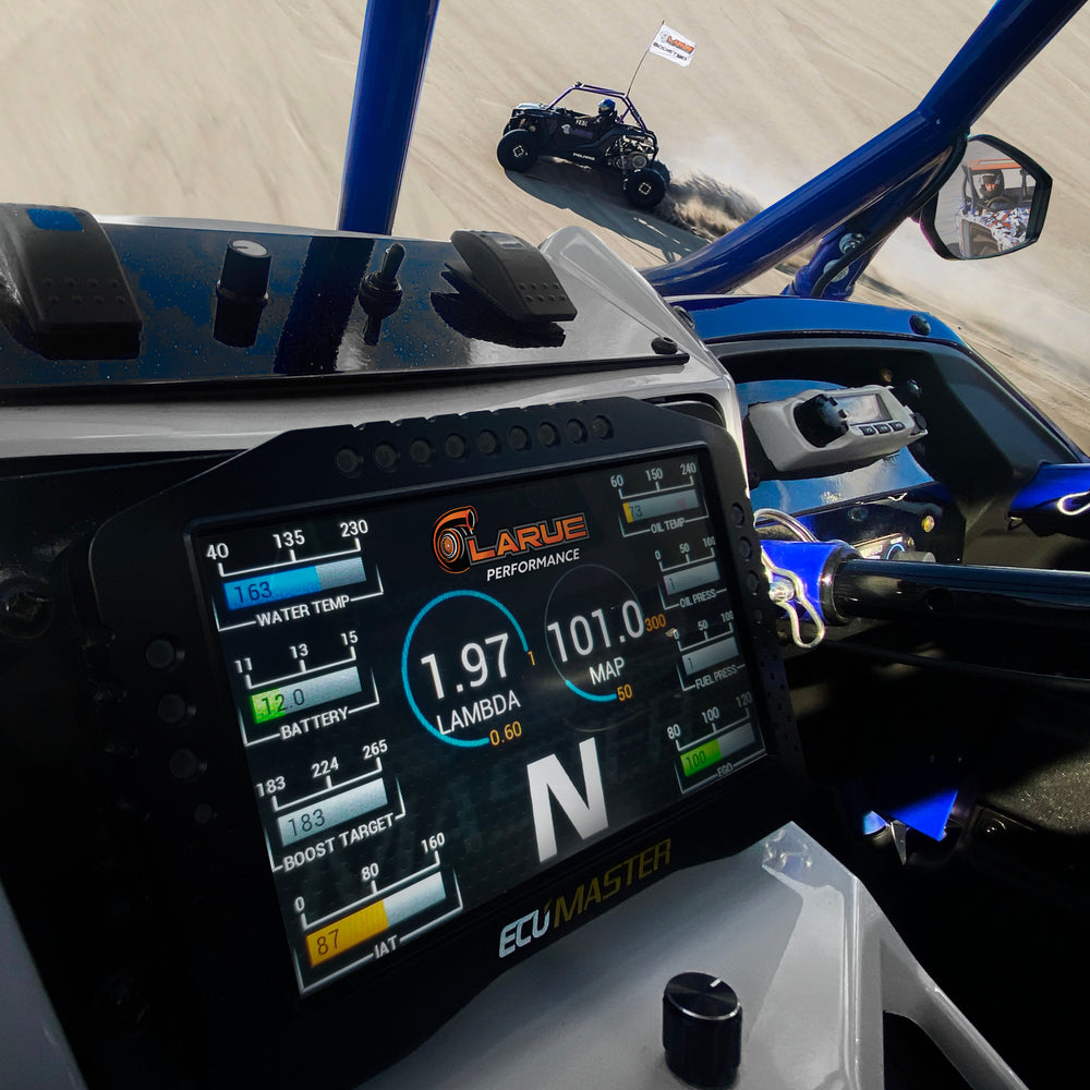 Add-on for the LaRue Performance Stand-Alone ECU's (Polaris RZR - RS1, Yamaha YXZ, Wildcat XX) Extra wiring labor done in house (for plug and play) is included in the price. ECUMASTER Racing Dash ADU Advanced Display Unit with Logging. Can-Am X3 Maverick, Polaris RZR RS1 PRO Turbo S XPT, Yamaha YXZ, Textron Wildcat XX