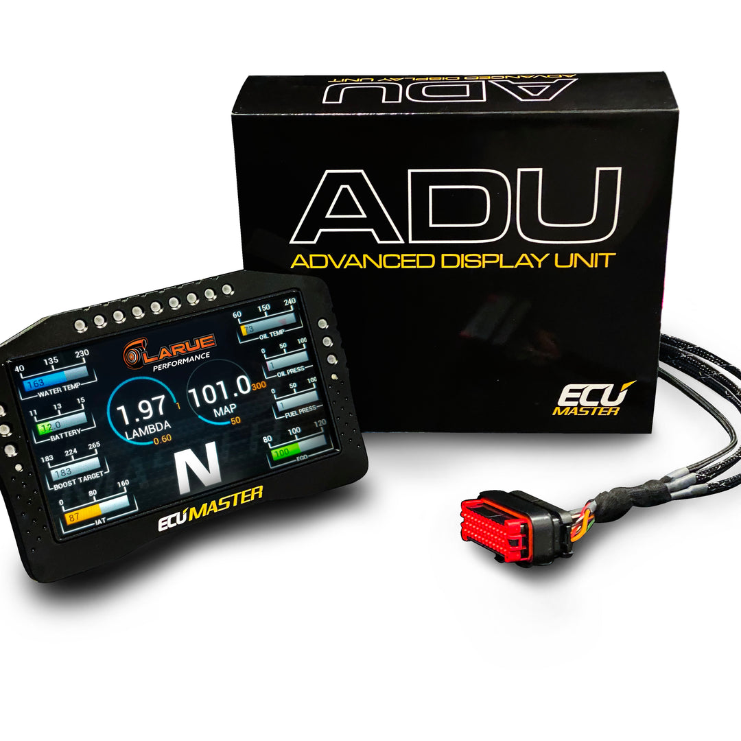 Add-on for the LaRue Performance Stand-Alone ECU's (Polaris RZR - RS1, Yamaha YXZ, Wildcat XX) Extra wiring labor done in house (for plug and play) is included in the price. ECUMASTER Racing Dash ADU Advanced Display Unit with Logging. Can-Am X3 Maverick, Polaris RZR RS1 PRO Turbo S XPT, Yamaha YXZ, Textron Wildcat XX