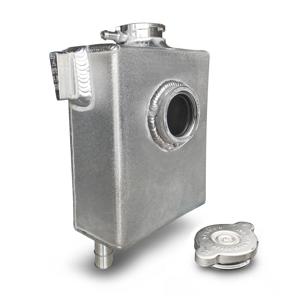 Replace your plastic Stock Coolant Tank with our durable Aluminum Coolant Tank. LaRue Performance's aftermarket Aluminum Coolant reservoir is well made with billet mounting brackets and a strong billet filler neck, making it reliable and eliminating all the weak points. 