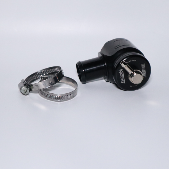 LaRue Performance 25mm BOV Full recirculating Turbosmart BOV system that recirculates all excess pressure back into the intake system. Replace your factory BOV with higher performance! These bolt-on replacements offer a smart choice in OEM fitment and value. Kompact blow-off valves are built tough from black anodized aluminum, providing superior flow and greater structural integrity under boost. Swap out your factory plastic units for reliability, quality, and value with these blow-off valves.