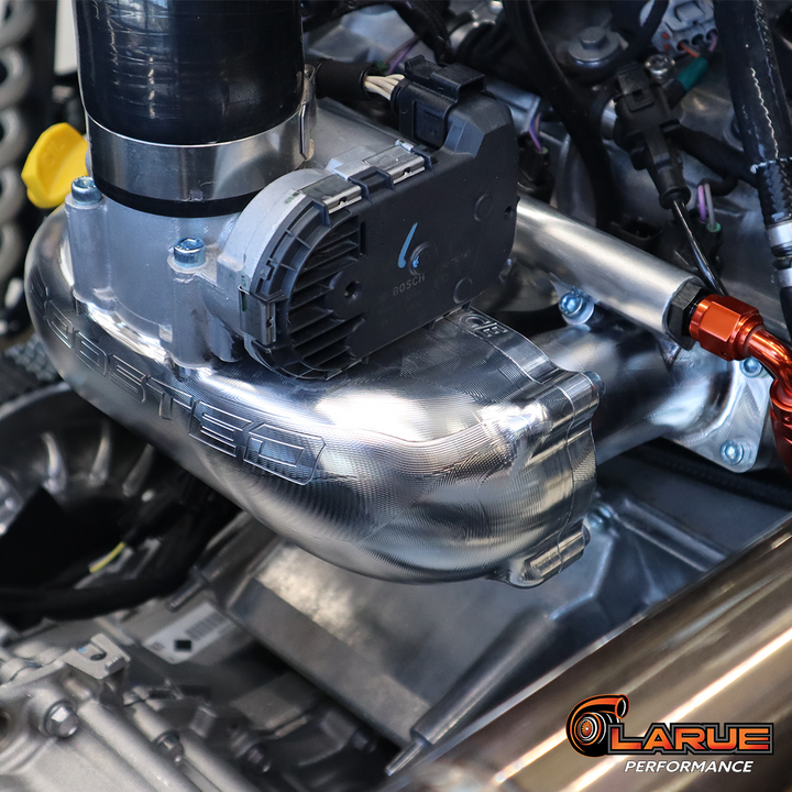 Gain more power and strength with our Can-Am X3 billet intake plenums. These bolt on plenums are reliable and will hold up to high boost applications. They provide an even balance of flow to each cylinder. LaRue Performance's aftermarket intake plenums use 3 or 6 injectors which is needed for high HP race gas, E85, or Methanol. Pressure tested to 100 PSIa.