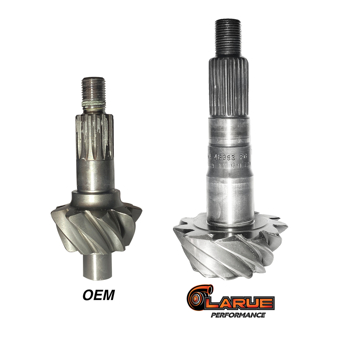 LaRue Performance Yamaha YXZ 1000R Billet Rear Differential driveshaft included, works with stock axels. Our pinion gear ratio is 3.55 or 3.73 while OEM ratio is 3.66 CAD designed & CNC machined in-house Made in the USA Our billet rear differential will handle the beating from big turbo kits, racing, or just driving hard.